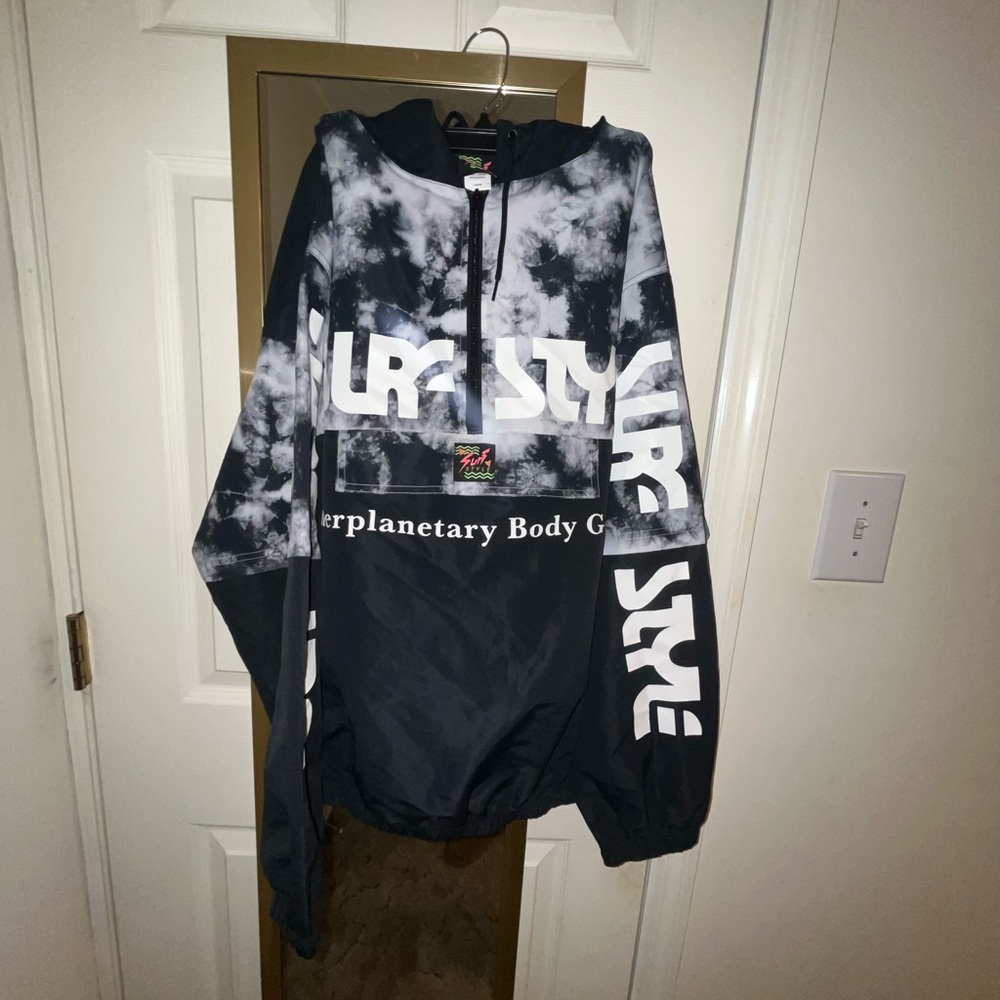 Surf Style Black and White Interplanetary Windbreaker